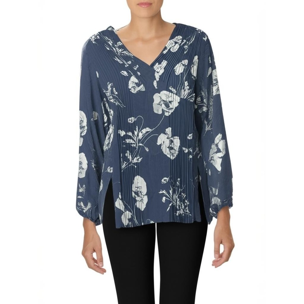 Ann Taylor Blue Floral Blouse